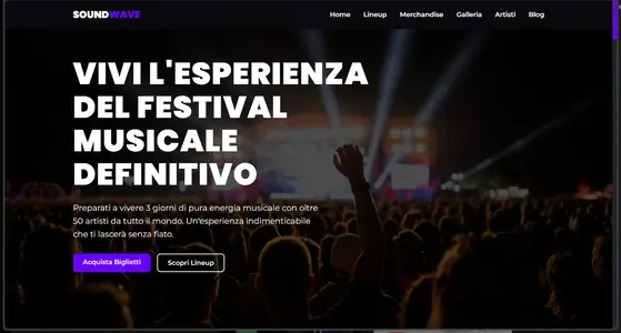Sito Web per Evento Musicale (HTML, CSS, JAVASCRIPT)