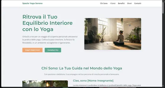 Sito Web per istruttrice di yoga