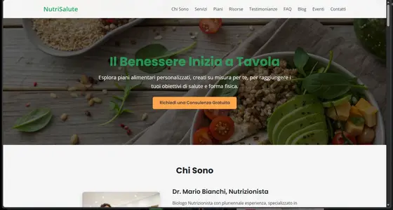 Sito Web Nutrizionista - Template One-Page HTML CSS JS